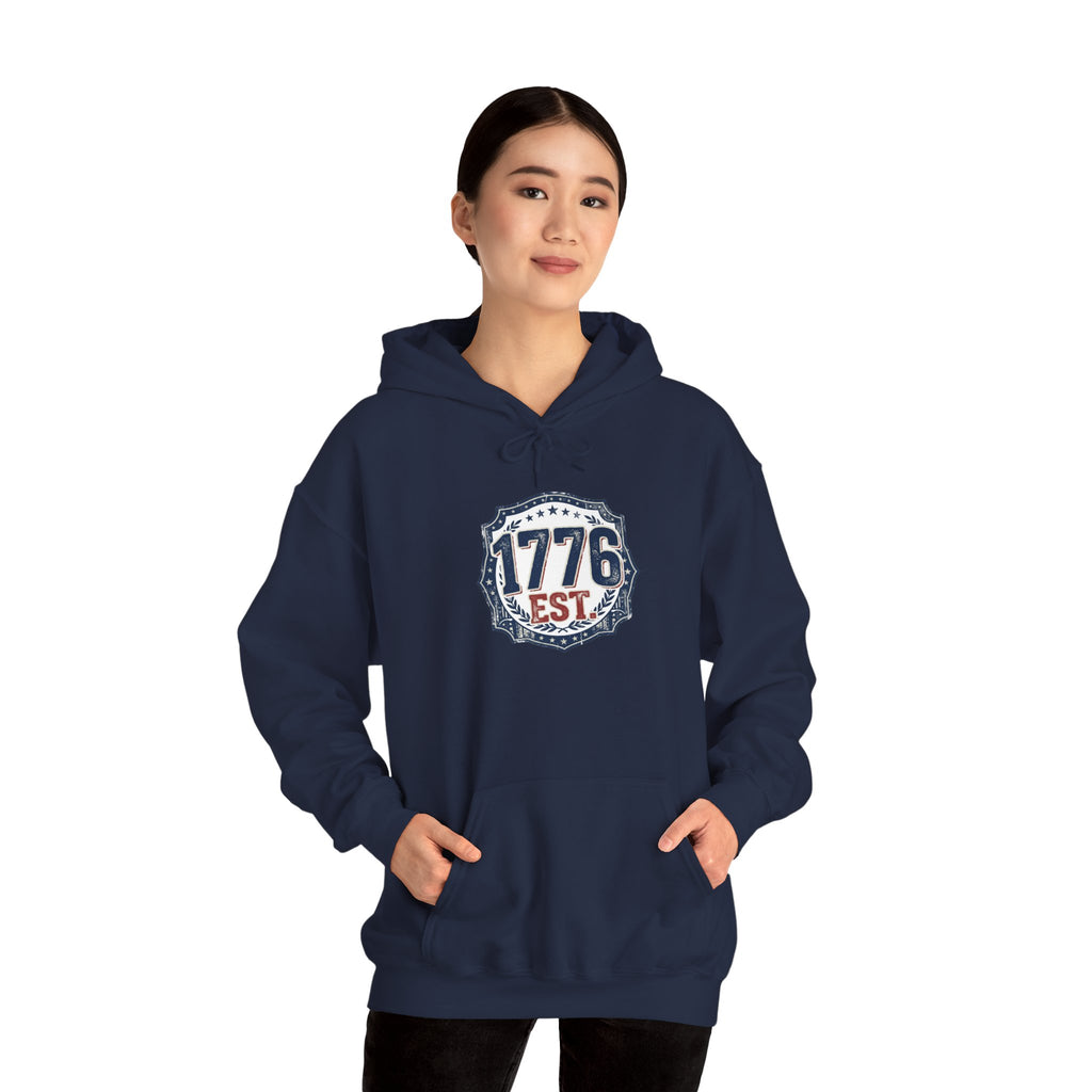 1776 Patriotic Hoodie — "Free Because of the Brave" Military Veteran Sweatshirt