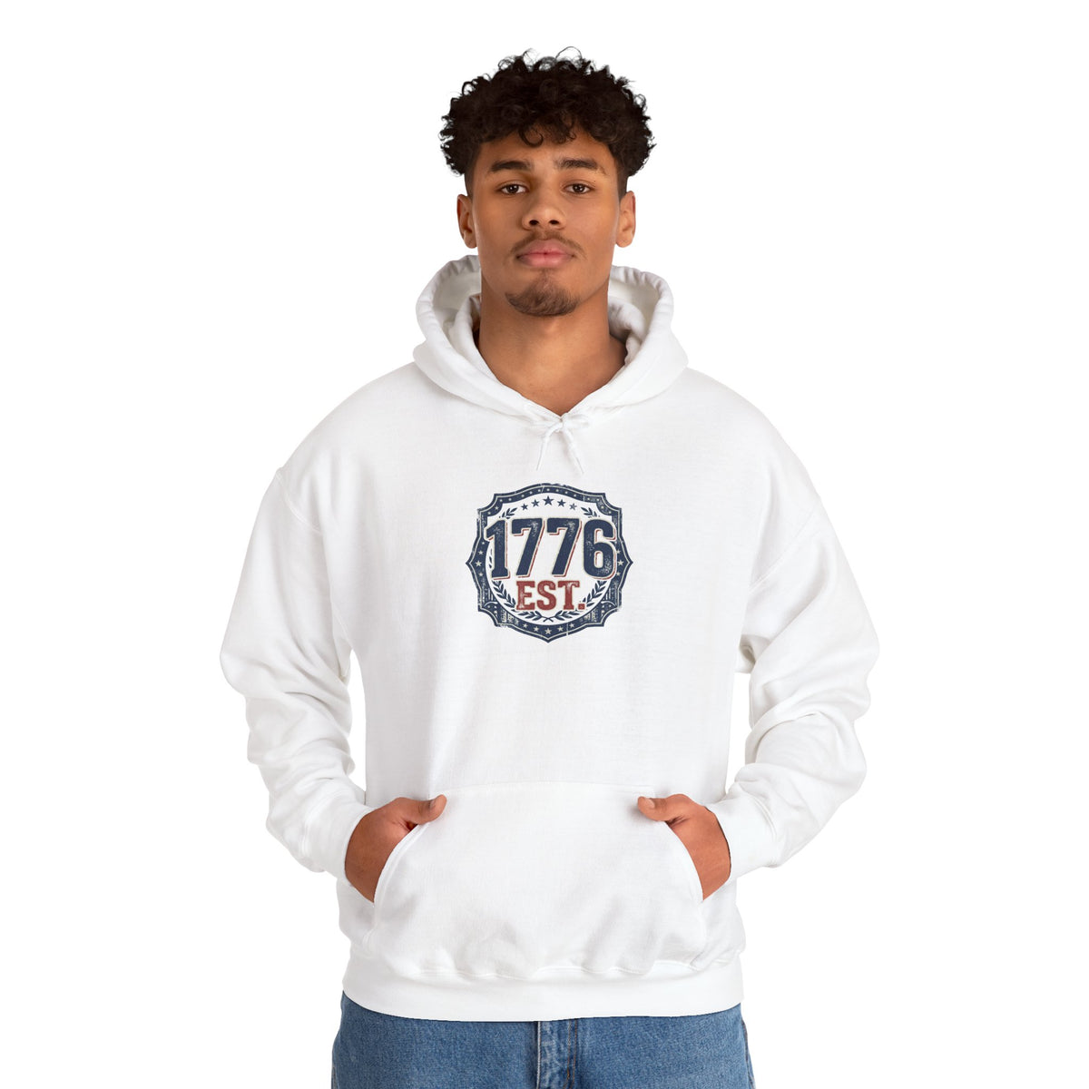 1776 Patriotic Hoodie — "Free Because of the Brave" Military Veteran Sweatshirt