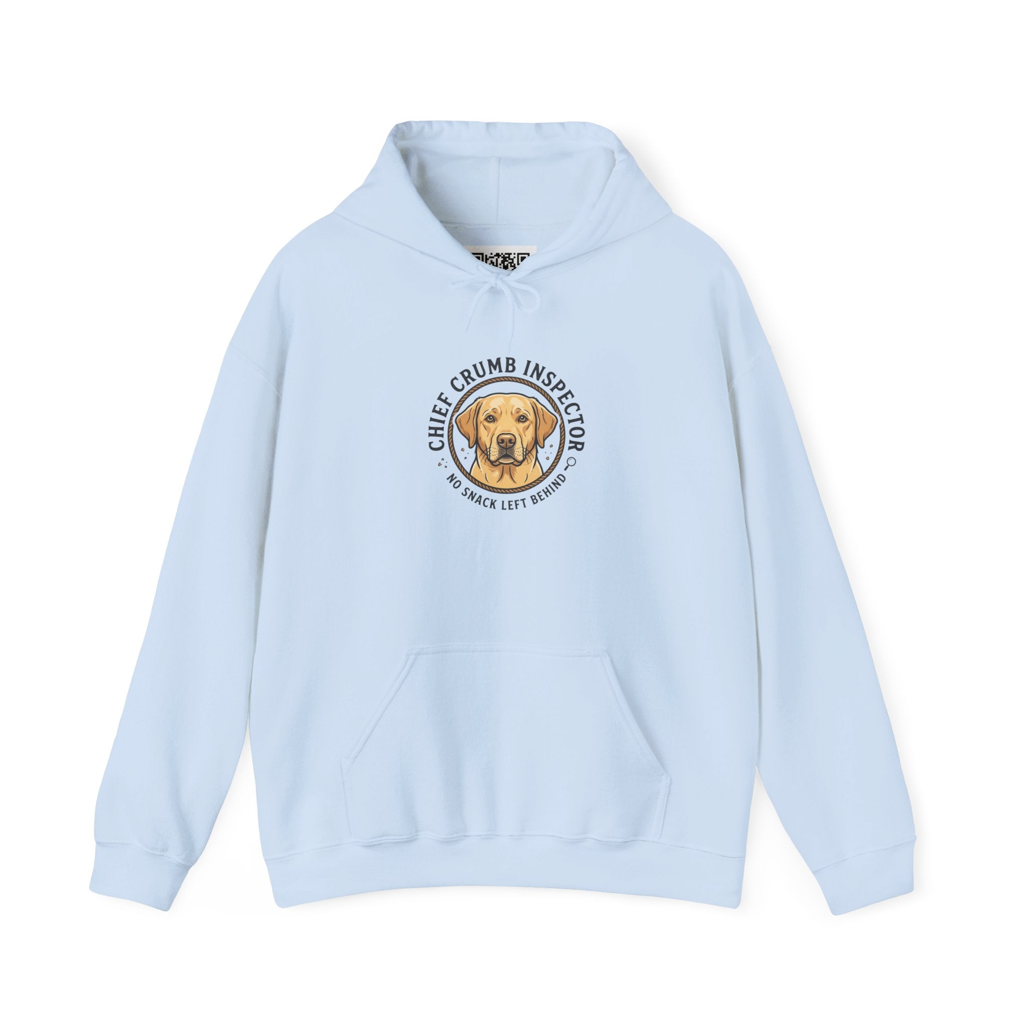 Labrador Retriever Hoodie — “Chief Crumb Inspector” Cute Labrador Kitchen Portrait Pullover
