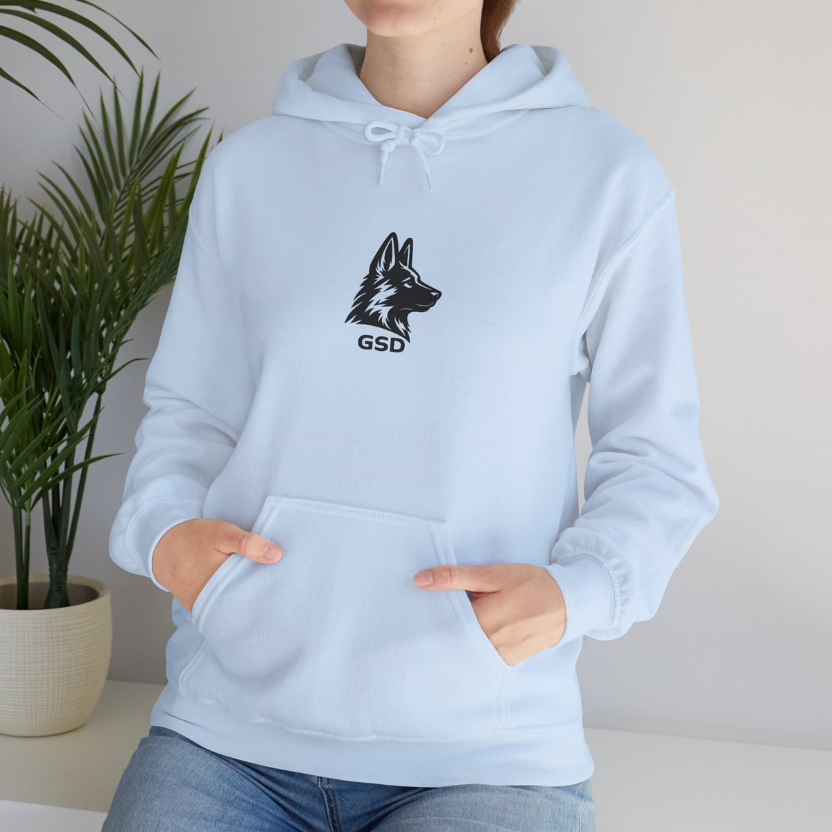 German Shepherd Hoodie - "I Can Run What's Your SuperPower" - Word Cloud Dog Silhouette Graphic Sweatshirt