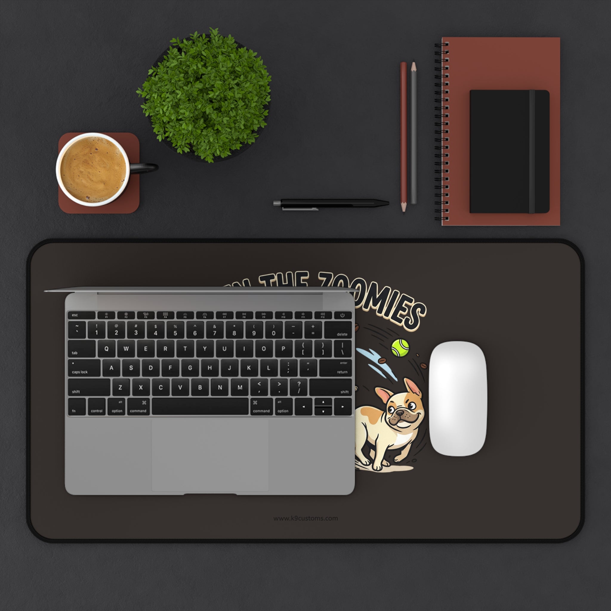 French Bulldog — "Then the Zoomies" Playful Gaming/Work Desk Mat