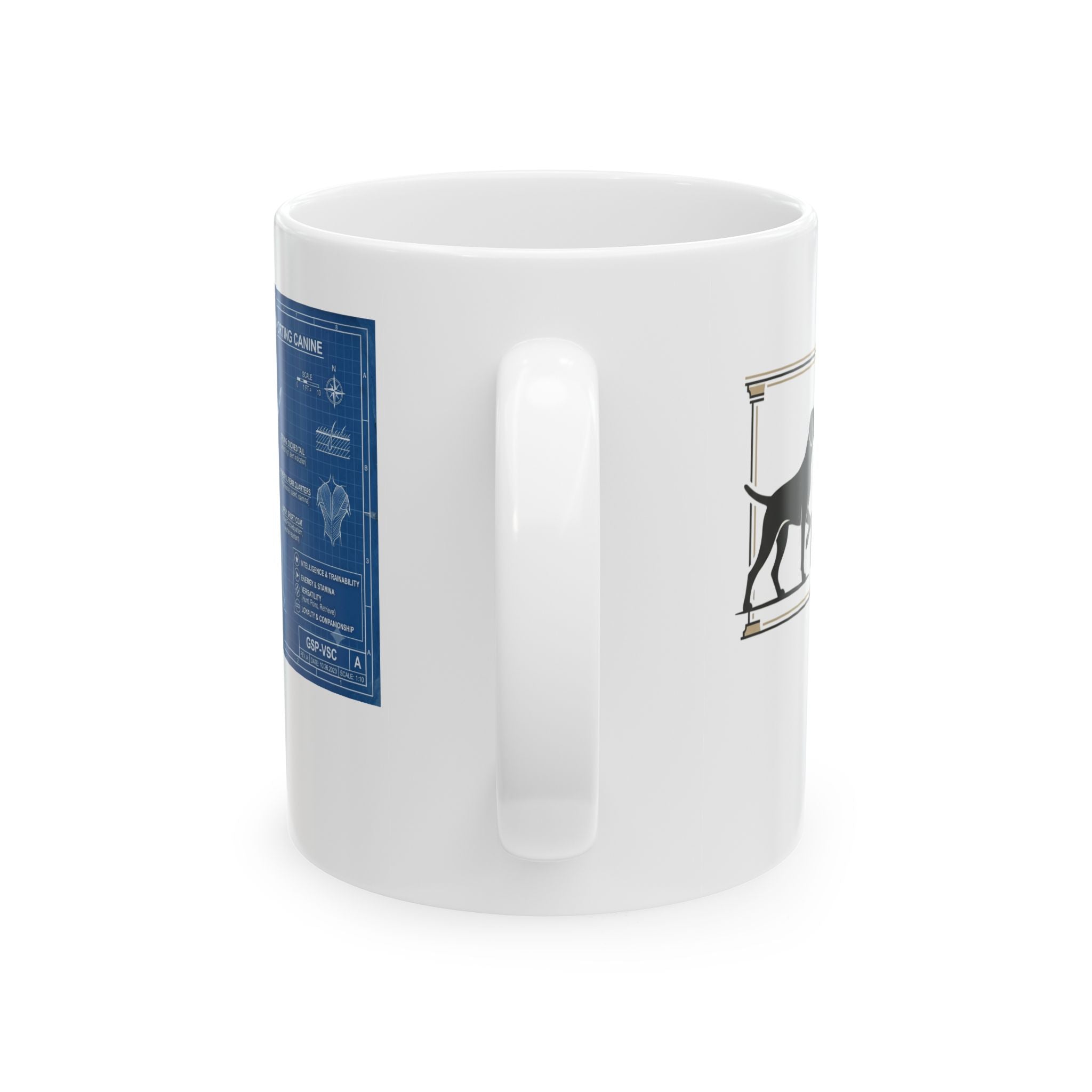 German Shorthaired Pointer Blueprint Ceramic Mug (11oz, 15oz)