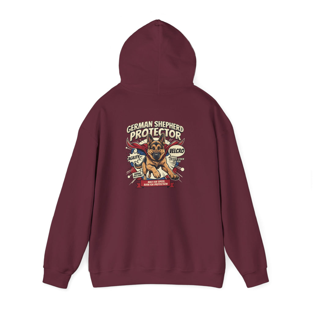 German Shepherd Protector Hoodie — "Not All Heroes Wear Capes" Dog Lover Pullover