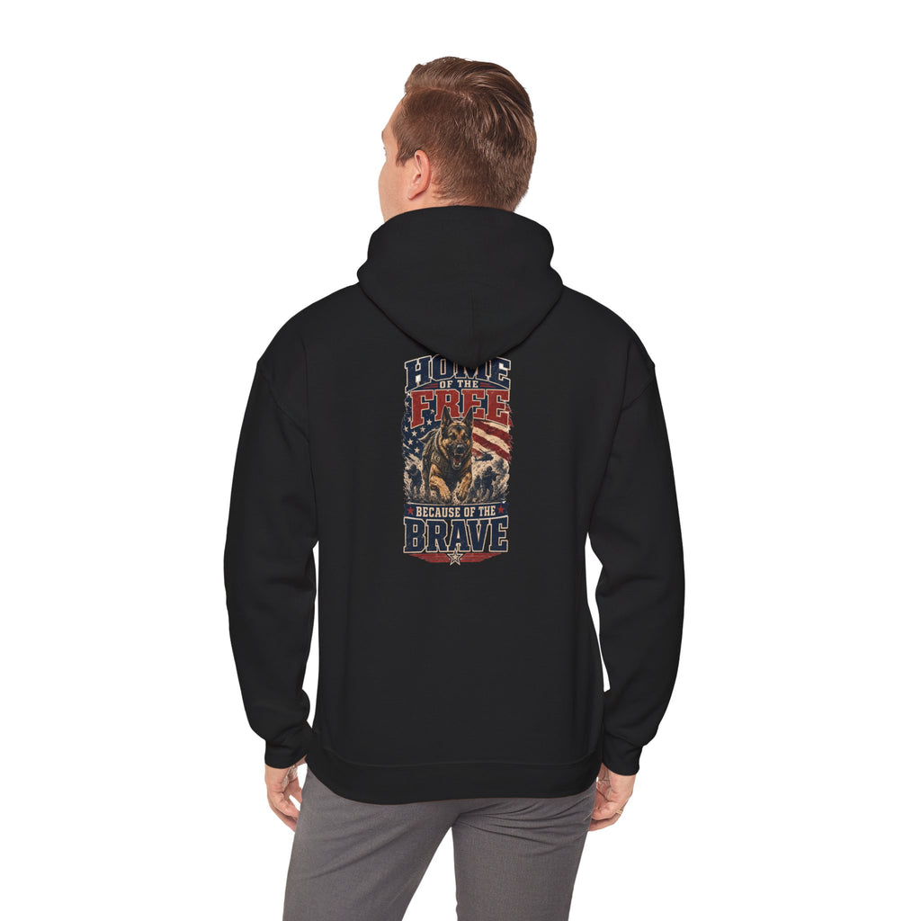 1776 Patriotic Hoodie — "Free Because of the Brave" Military Veteran Sweatshirt