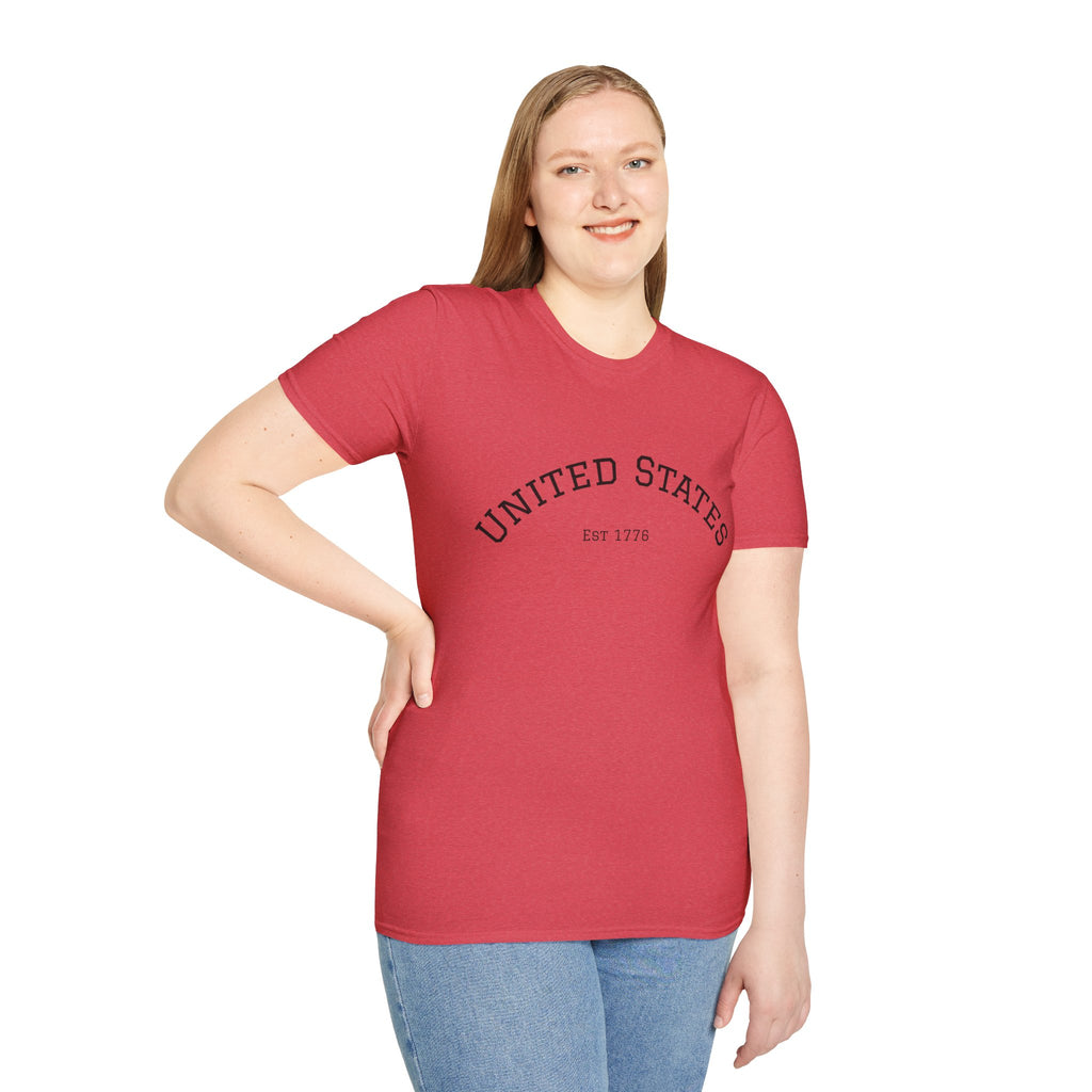 United States EST 1776 T-Shirt | Patriotic Vintage Script Tee