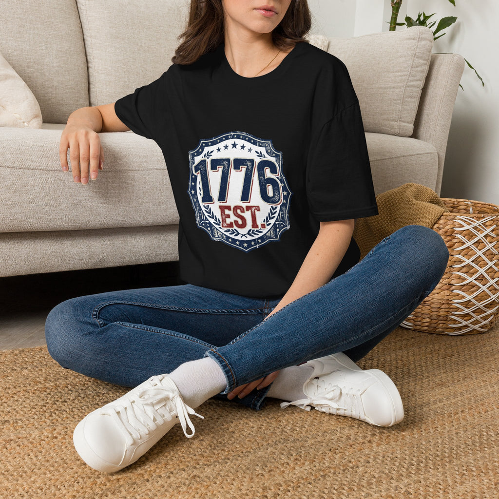 1776 Vintage Shield T-Shirt — Patriotic Independence Day Tee
