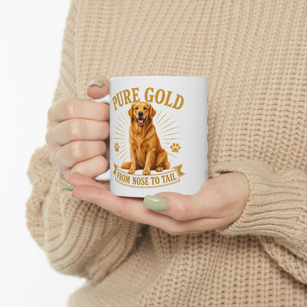 Golden Retriever Ceramic Mug – "Golden Rules" Dog Traits Coffee Cup (11oz/15oz)