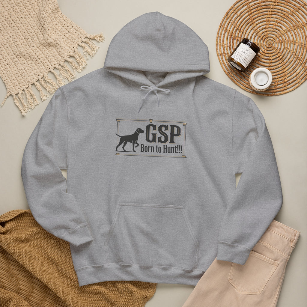 GSP 'Born to Hunt' Hoodie — German Shorthaired Pointer Blueprint Design