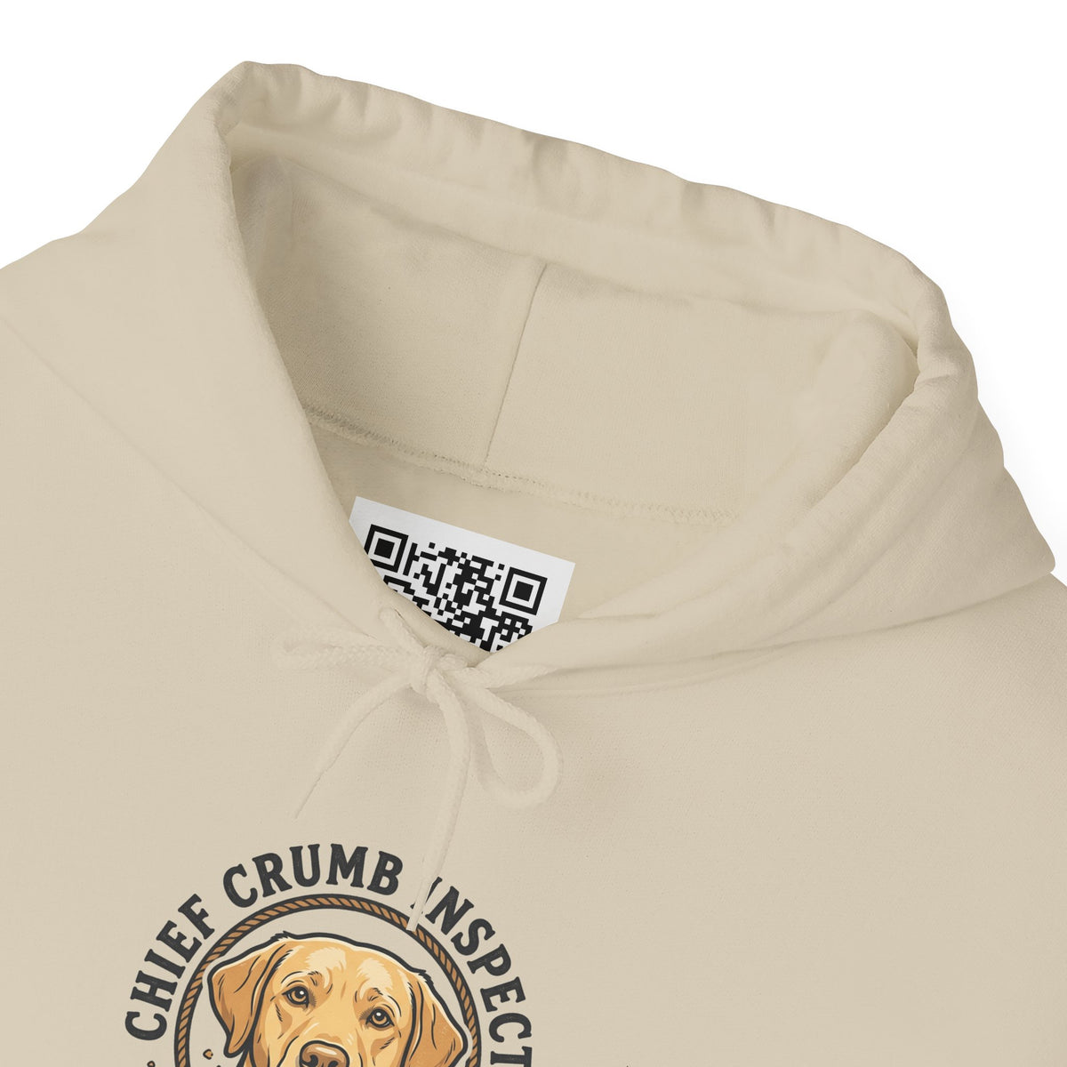 Labrador Retriever Hoodie — “Chief Crumb Inspector” Cute Labrador Kitchen Portrait Pullover