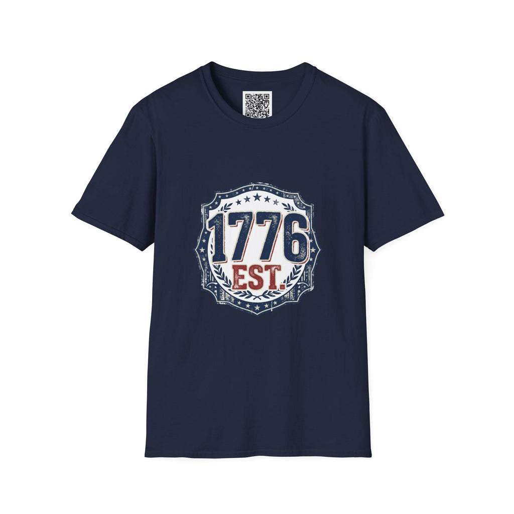 1776 Vintage Shield T-Shirt — Patriotic Independence Day Tee