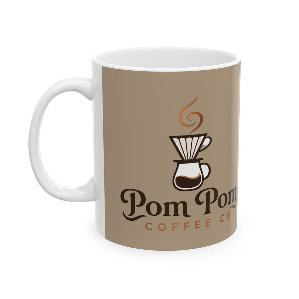 Pomeranian Coffee Mug — "Fueled by Coffee, Powered by Pom" Ceramic Mug (11oz/15oz)