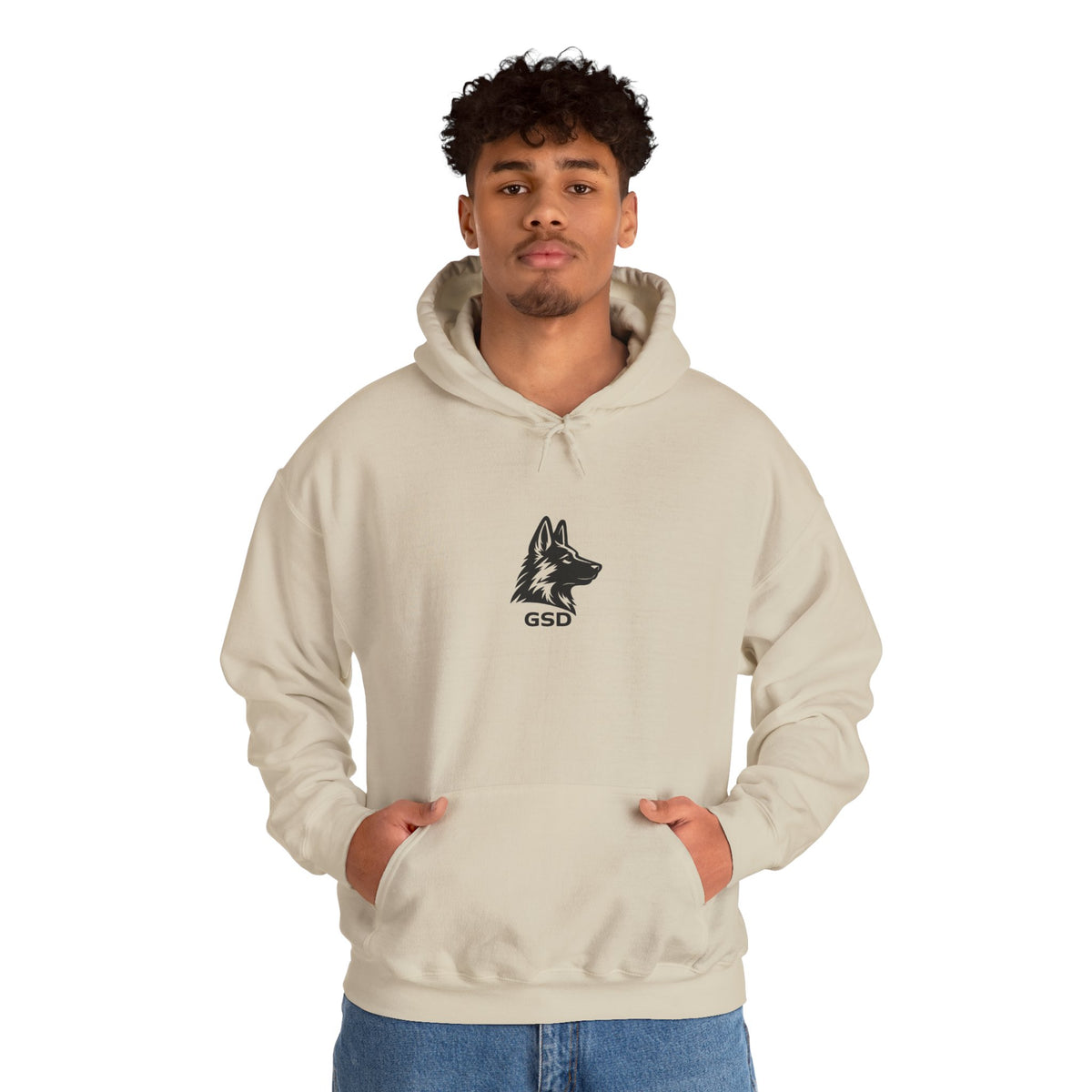 German Shepherd Hoodie - "I Can Run What's Your SuperPower" - Word Cloud Dog Silhouette Graphic Sweatshirt