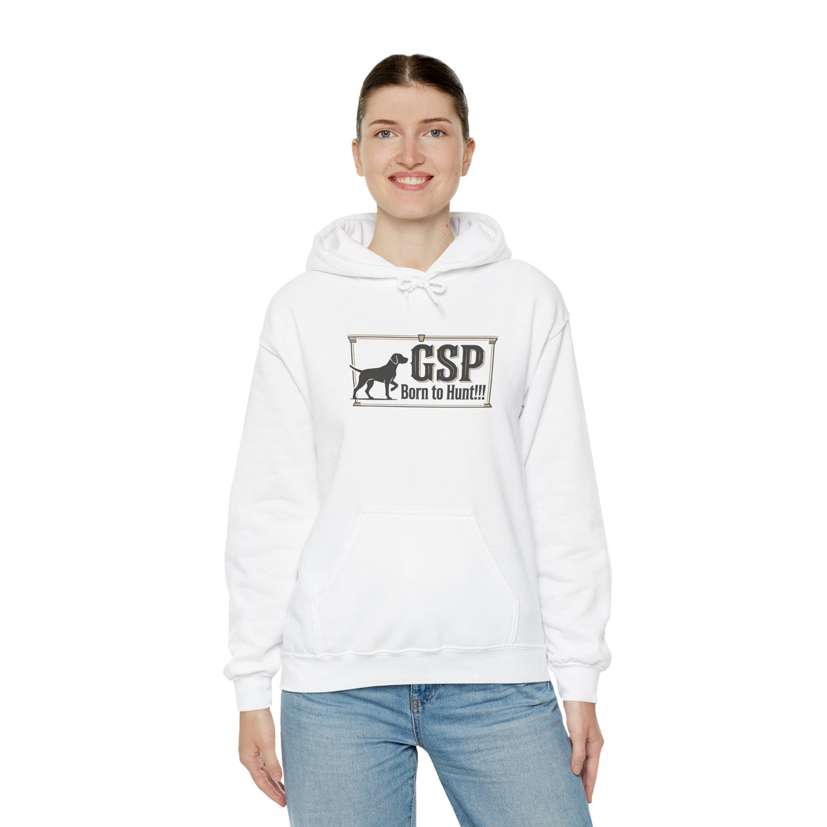 GSP 'Born to Hunt' Hoodie — German Shorthaired Pointer Blueprint Design