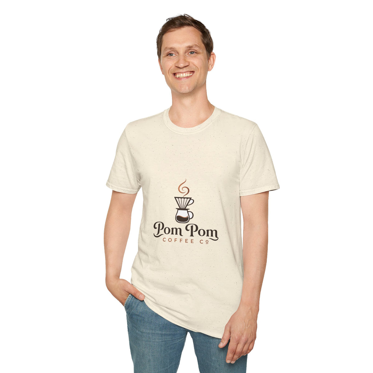 Pomeranian Pom Pom Coffee Pomeranian T-Shirt — “Fueled by Coffee and Pom Pom Energy”