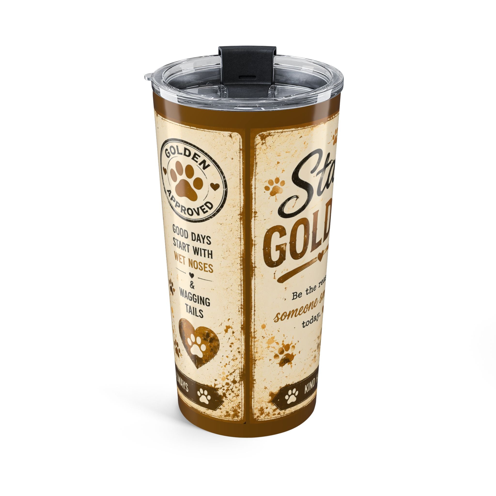 20oz Golden Retriever Tumbler – "Stay Golden" Dog Lover Travel Cup