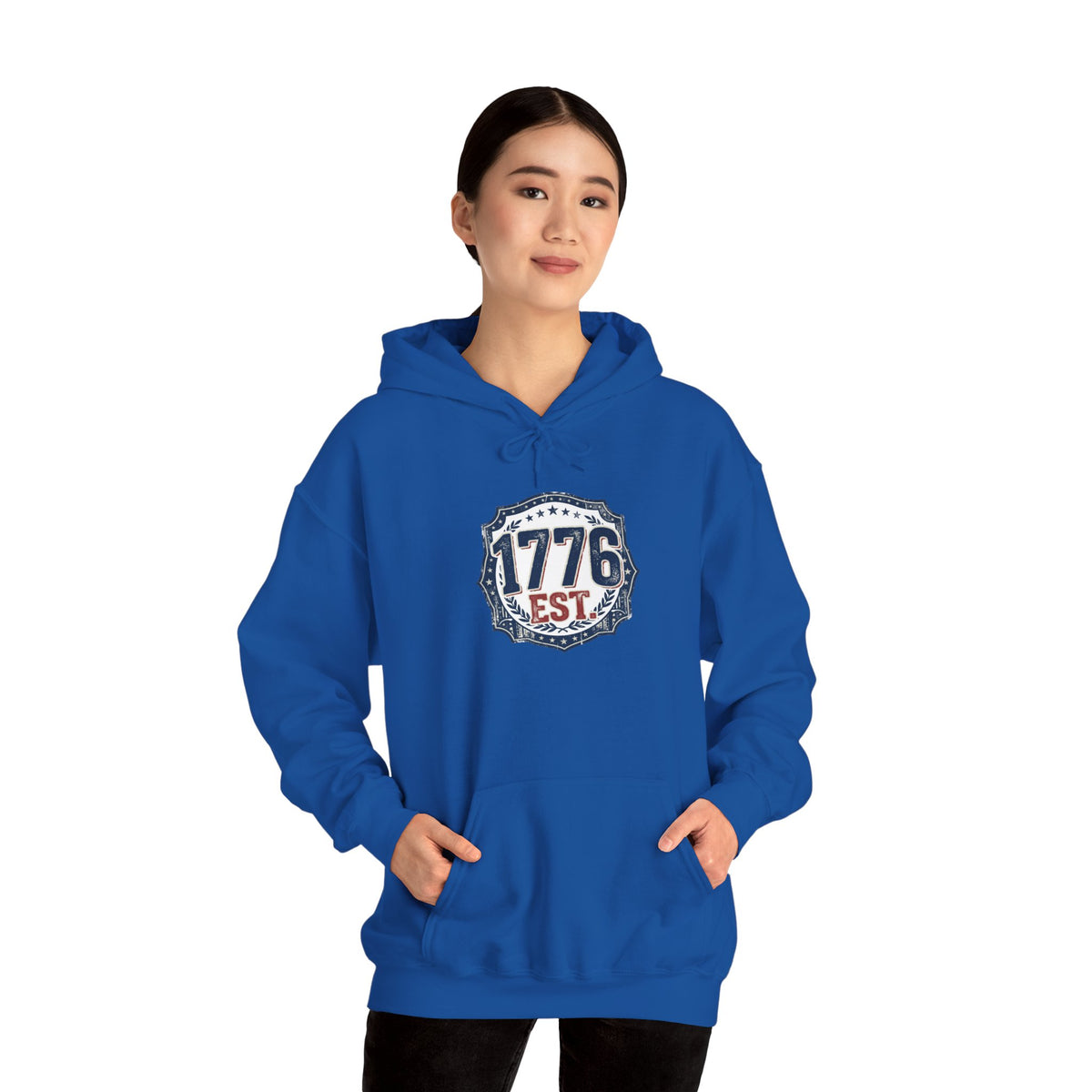 1776 Patriotic Hoodie — "Free Because of the Brave" Military Veteran Sweatshirt