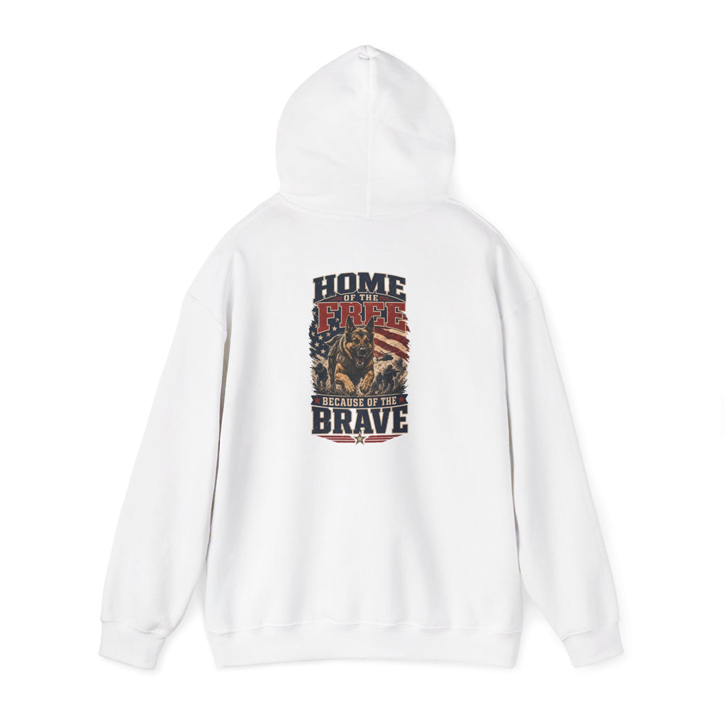 1776 Patriotic Hoodie — "Free Because of the Brave" Military Veteran Sweatshirt