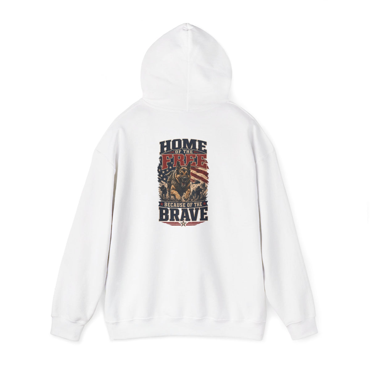 1776 Patriotic Hoodie — "Free Because of the Brave" Military Veteran Sweatshirt