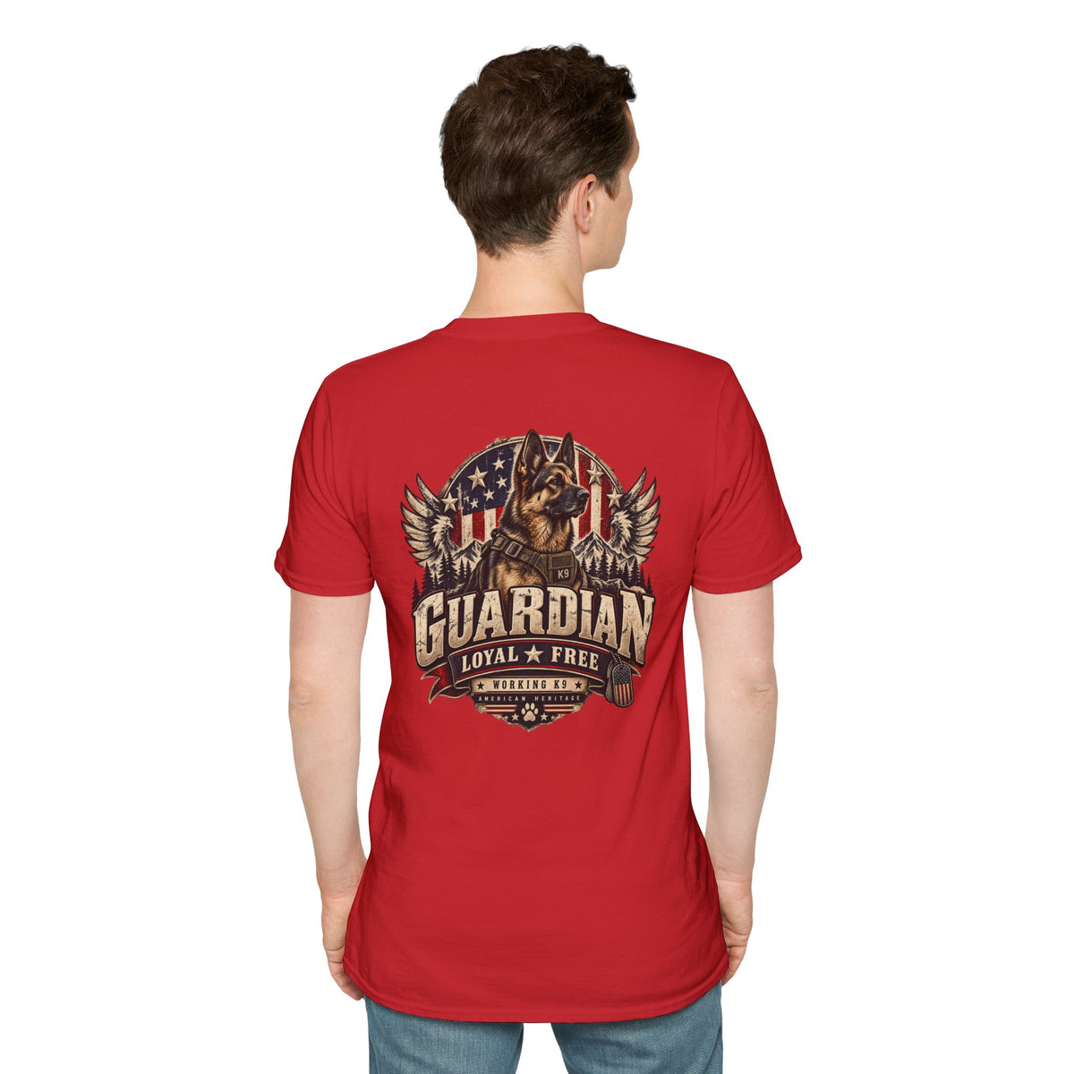 Guardian German Shepherd T-Shirt — Loyal & Free Patriotic K9 Tee