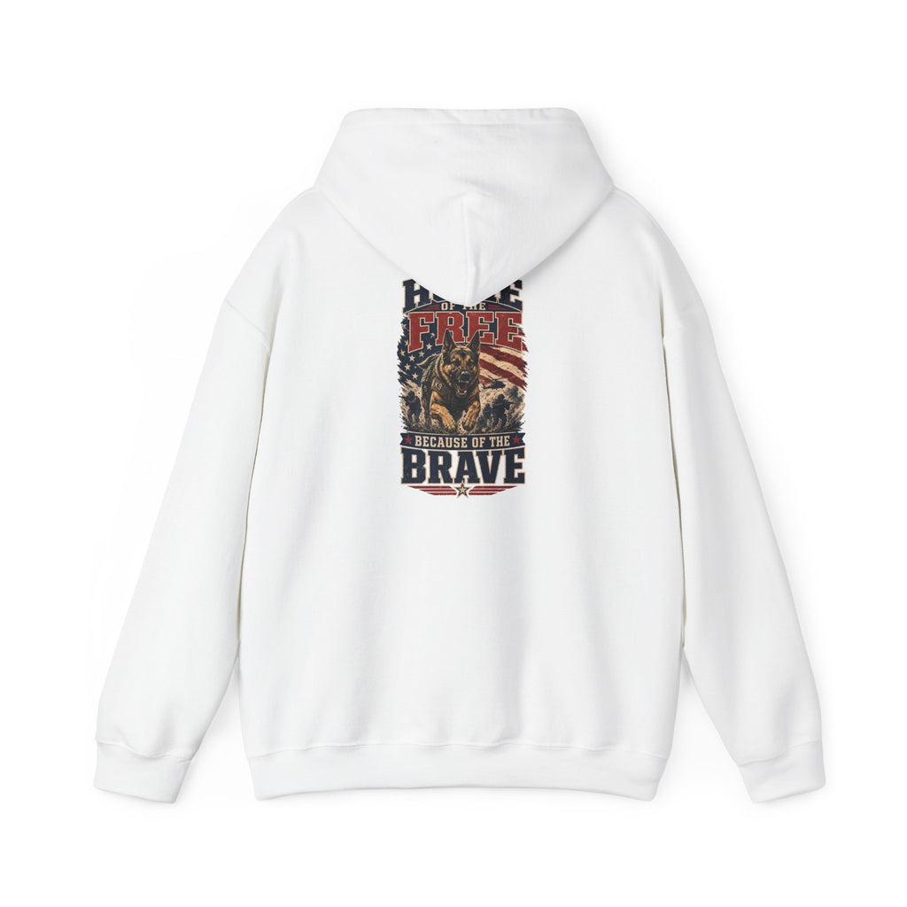 1776 Patriotic Hoodie — "Free Because of the Brave" Military Veteran Sweatshirt