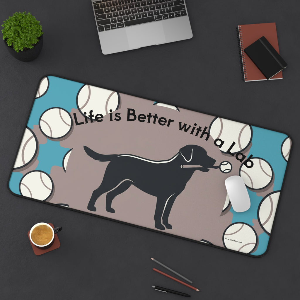 Lab Retriever Desk Mat — "Life is Better with a Lab" Mousepad