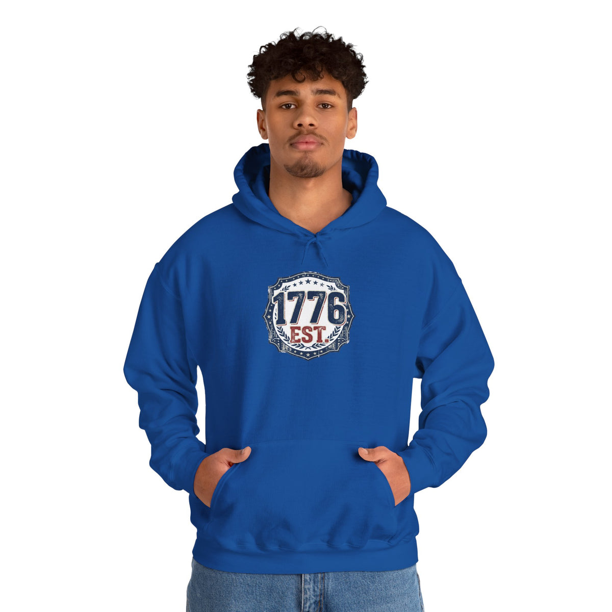 1776 Patriotic Hoodie — "Free Because of the Brave" Military Veteran Sweatshirt