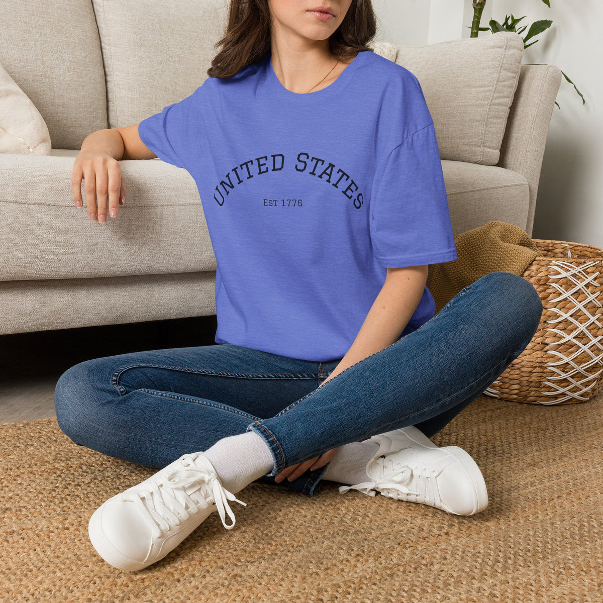 United States EST 1776 T-Shirt | Patriotic Vintage Script Tee