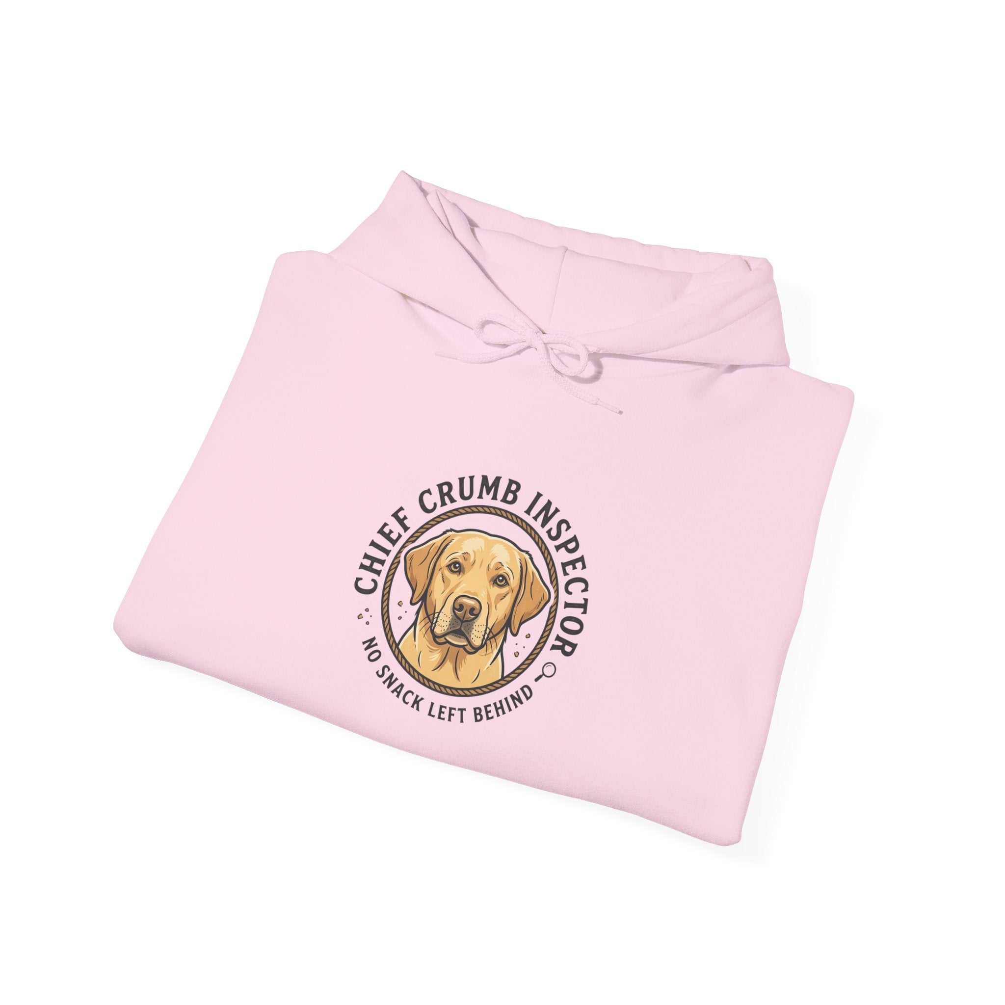 Labrador Retriever Hoodie — “Chief Crumb Inspector” Cute Labrador Kitchen Portrait Pullover
