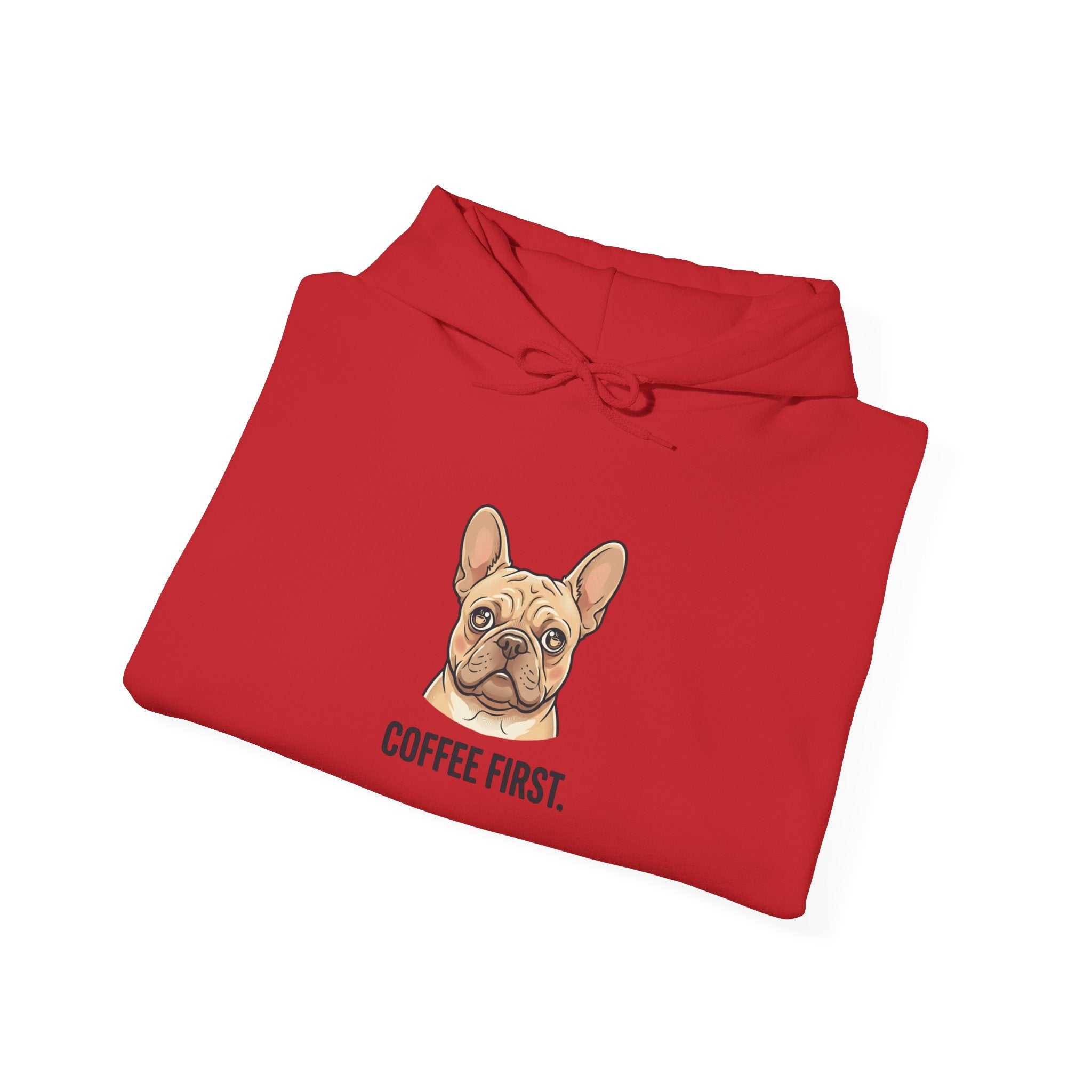 French Bulldog Coffee First Hoodie — 'Then The Zoomies' Graphic Pullover