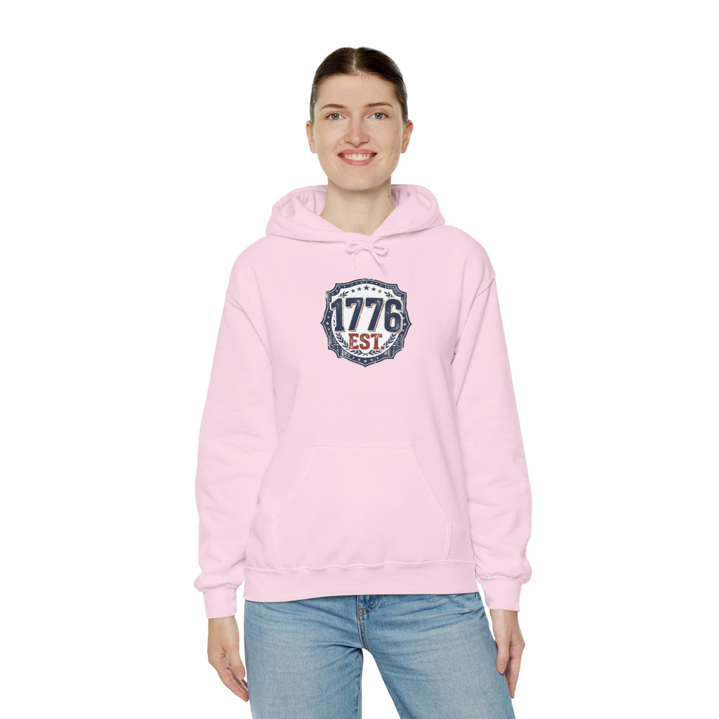 1776 Patriotic Hoodie — "Free Because of the Brave" Military Veteran Sweatshirt