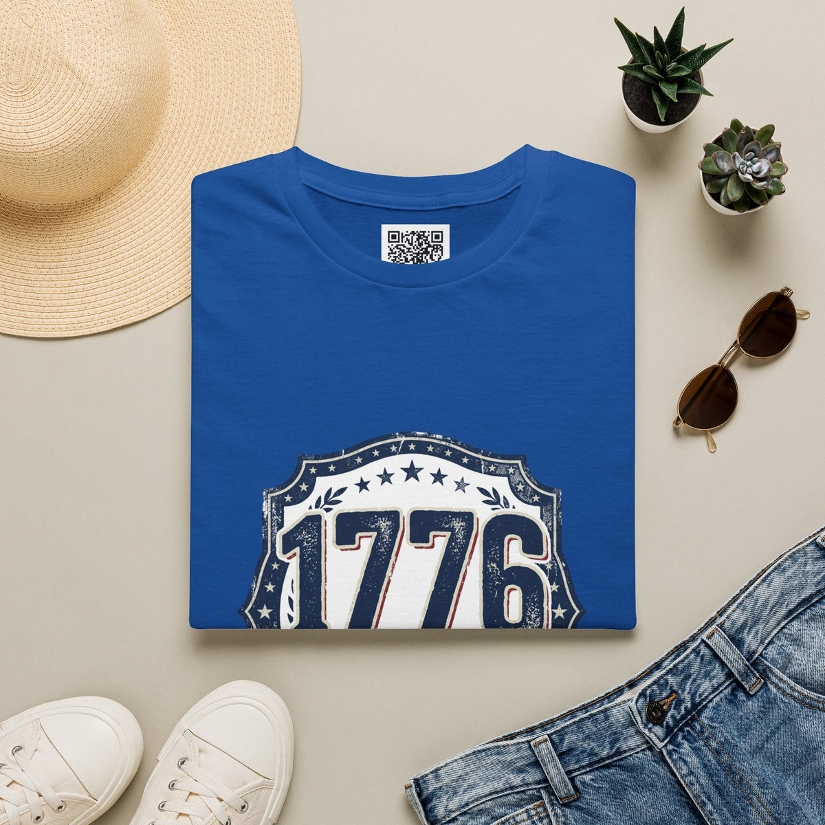 1776 Vintage Shield T-Shirt — Patriotic Independence Day Tee
