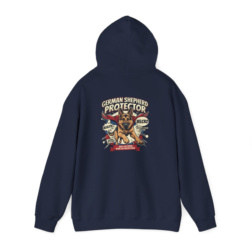 German Shepherd Protector Hoodie — "Not All Heroes Wear Capes" Dog Lover Pullover