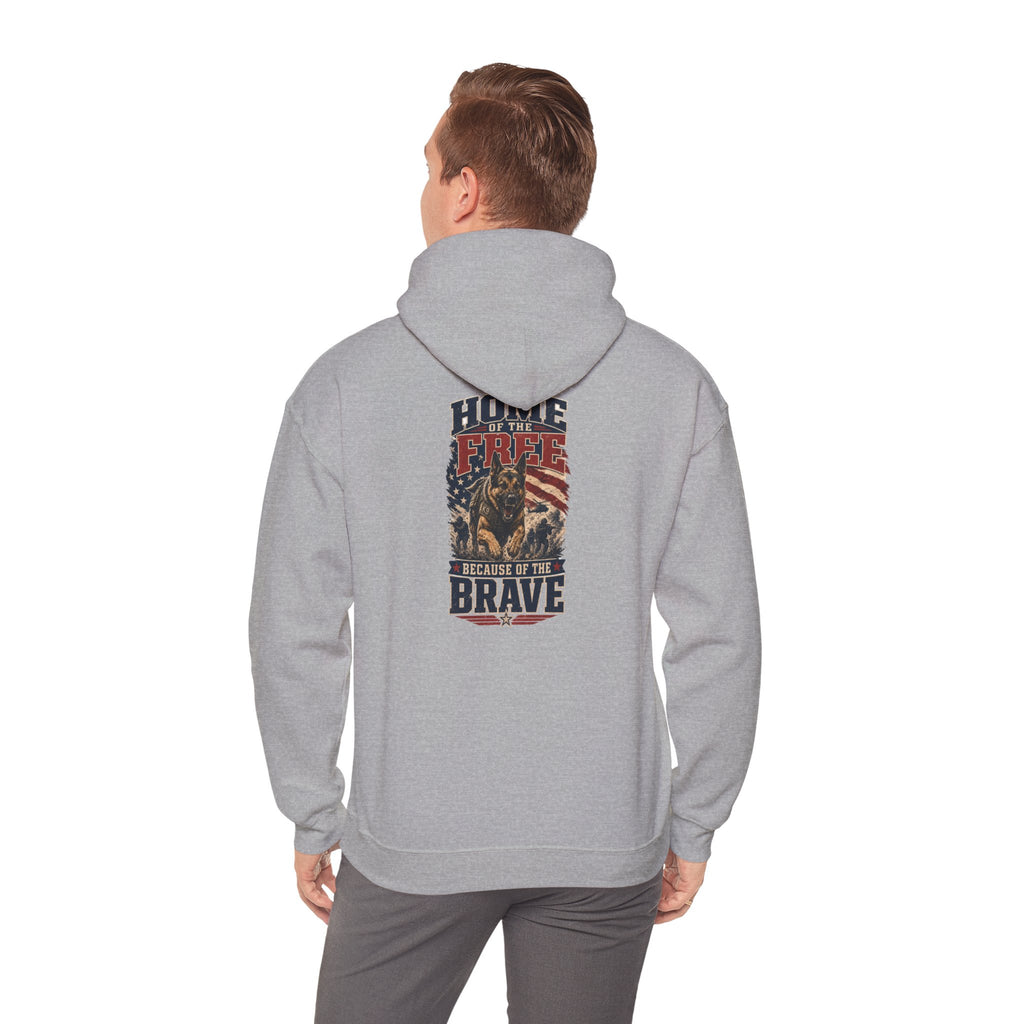 1776 Patriotic Hoodie — "Free Because of the Brave" Military Veteran Sweatshirt
