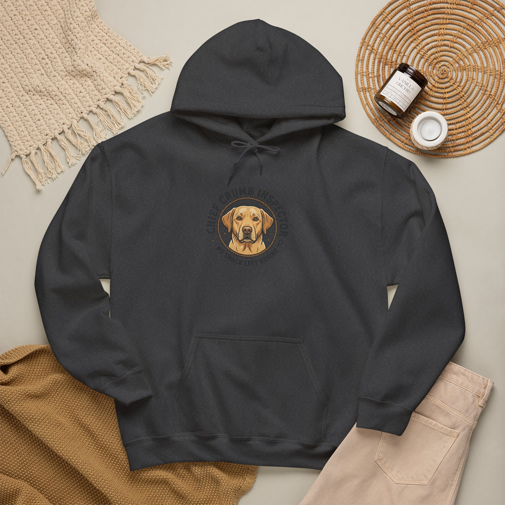 Labrador Retriever Hoodie — “Chief Crumb Inspector” Cute Labrador Kitchen Portrait Pullover