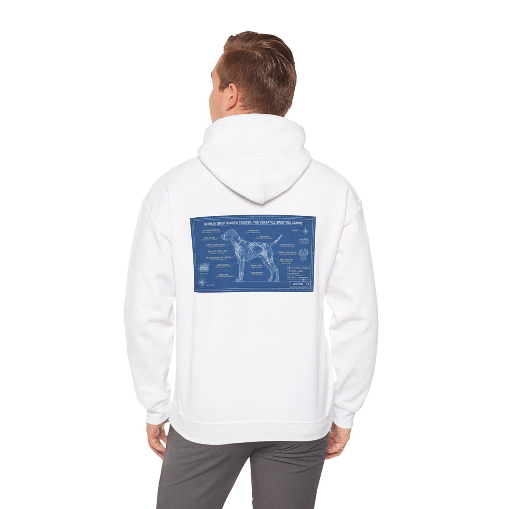 GSP 'Born to Hunt' Hoodie — German Shorthaired Pointer Blueprint Design