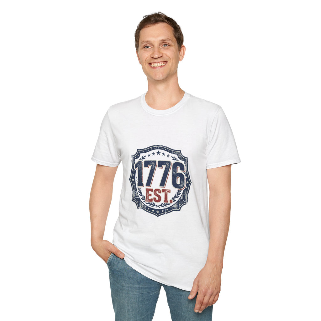 1776 Vintage Shield T-Shirt — Patriotic Independence Day Tee