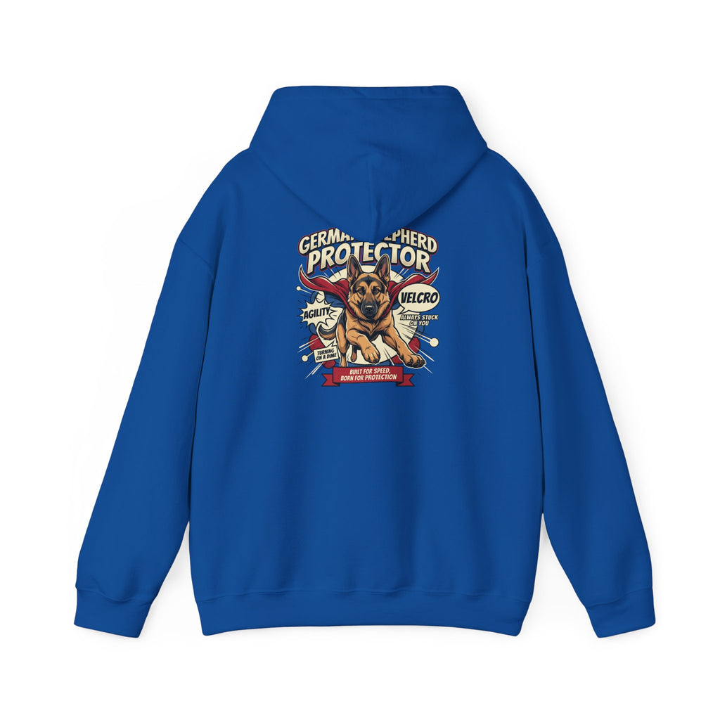 German Shepherd Protector Hoodie — "Not All Heroes Wear Capes" Dog Lover Pullover