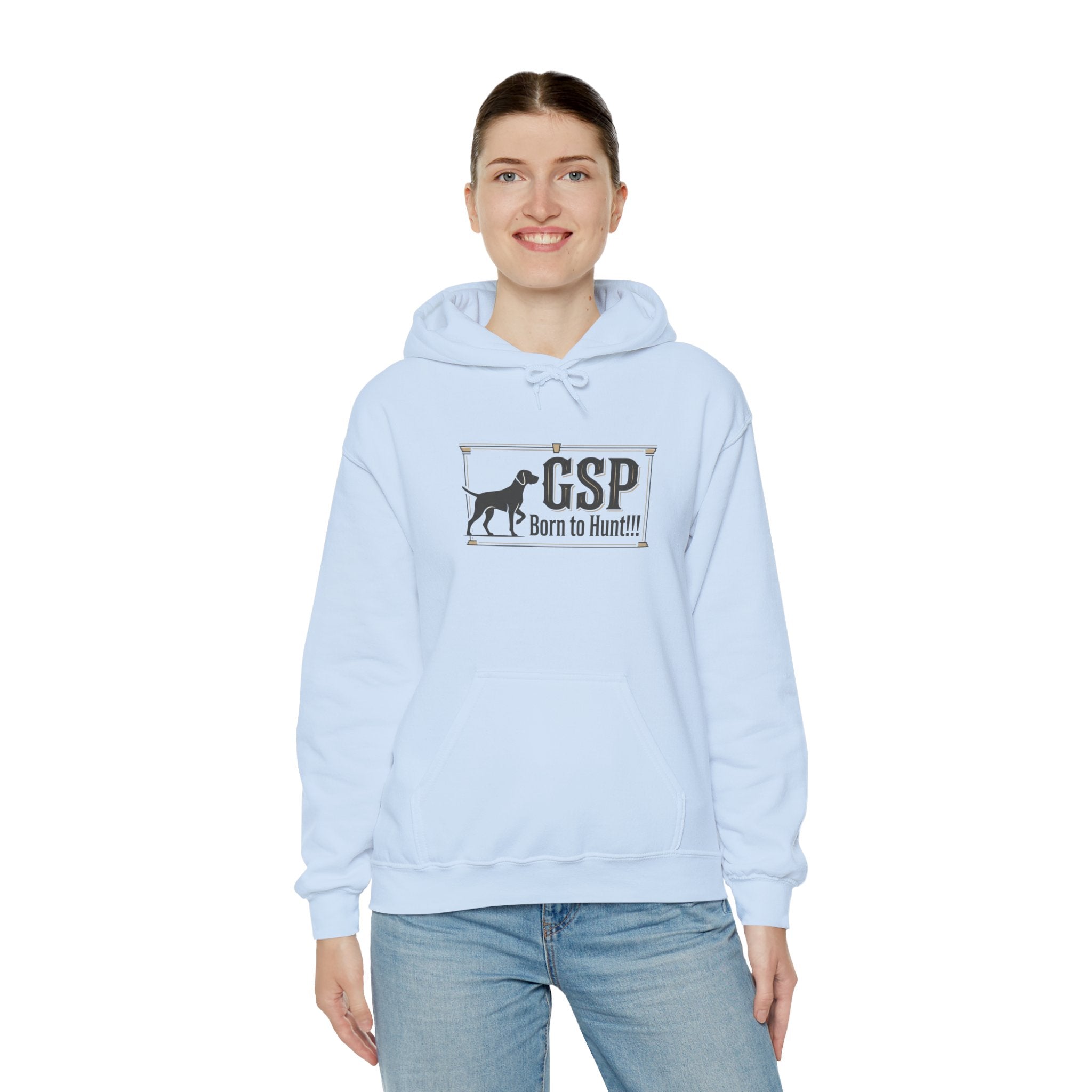 GSP 'Born to Hunt' Hoodie — German Shorthaired Pointer Blueprint Design