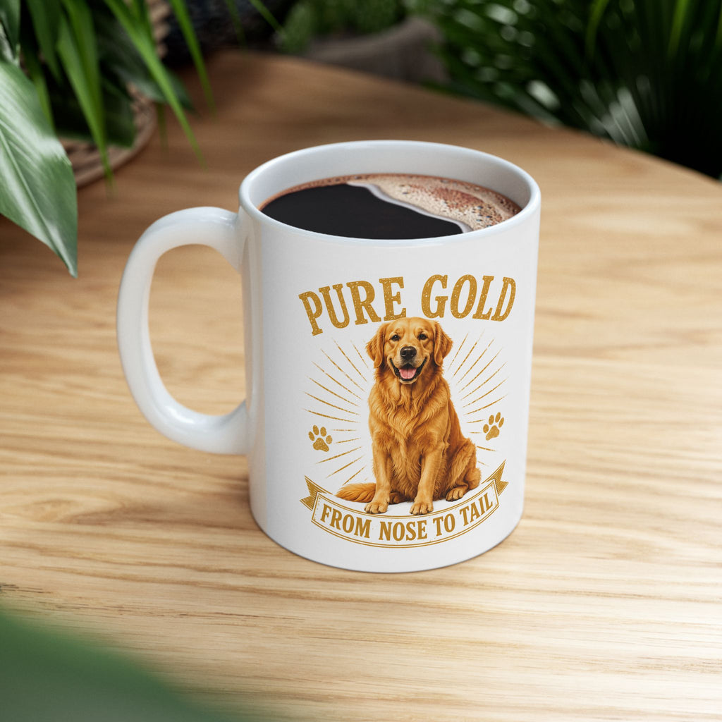 Golden Retriever Ceramic Mug – "Golden Rules" Dog Traits Coffee Cup (11oz/15oz)