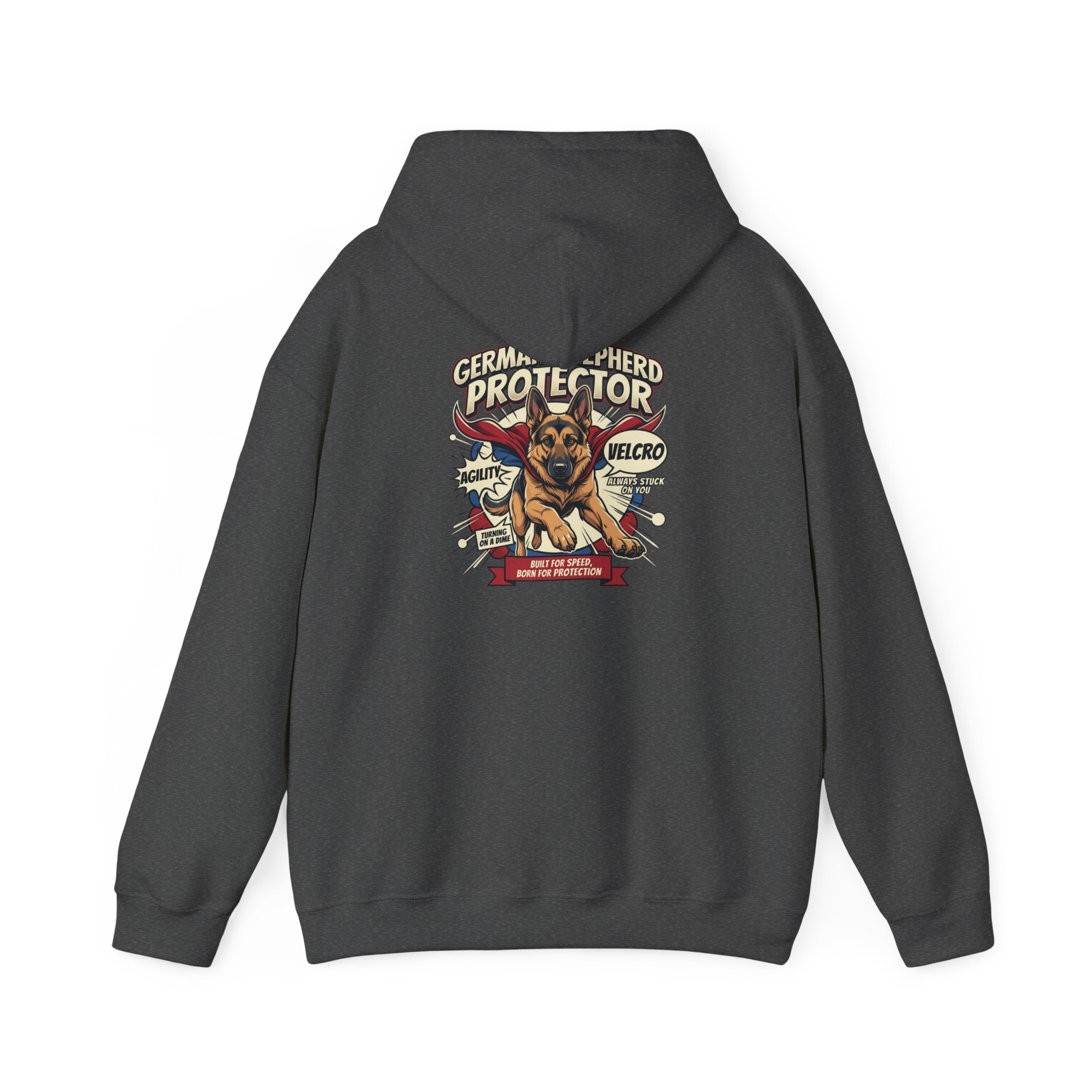 German Shepherd Protector Hoodie — "Not All Heroes Wear Capes" Dog Lover Pullover