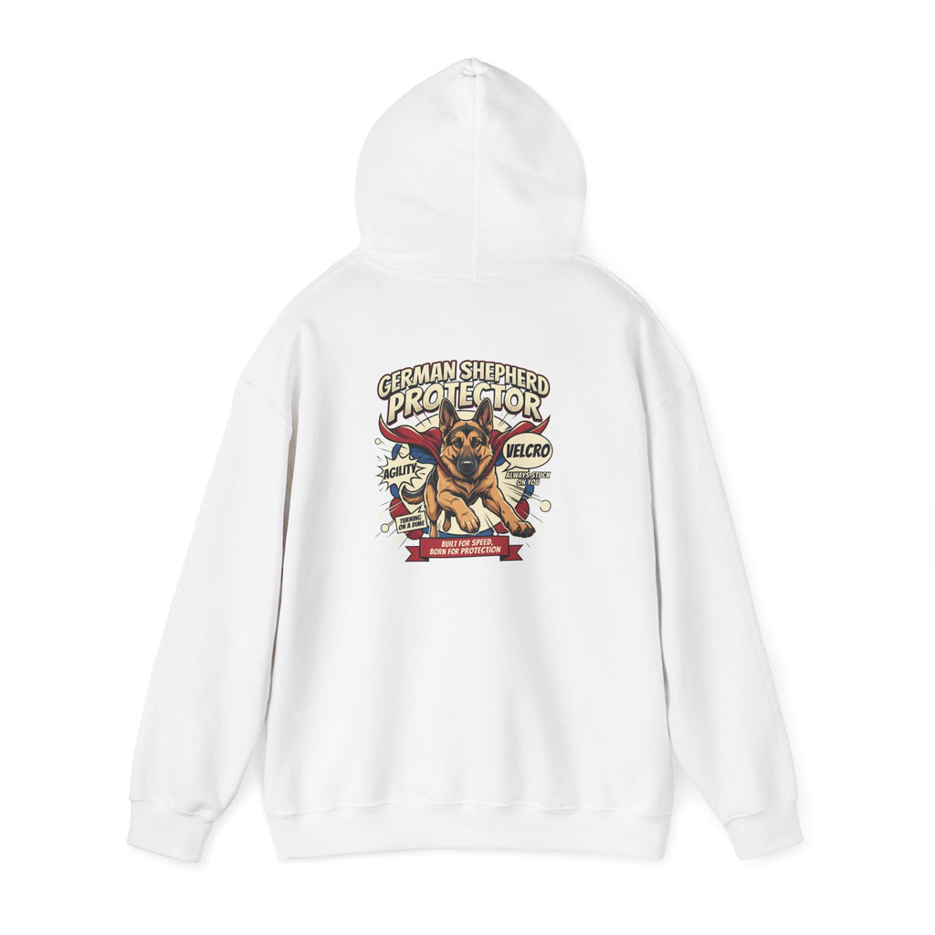 German Shepherd Protector Hoodie — "Not All Heroes Wear Capes" Dog Lover Pullover