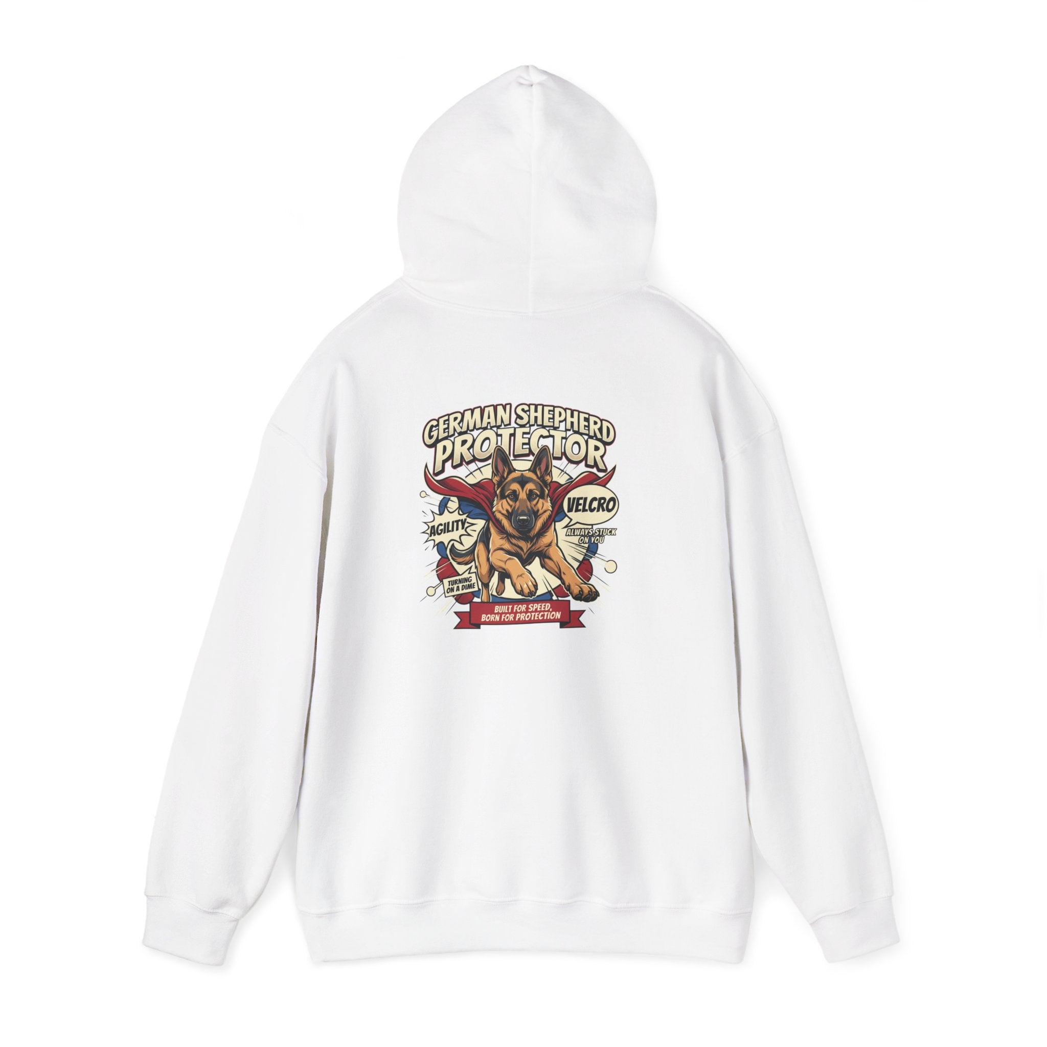 German Shepherd Protector Hoodie — "Not All Heroes Wear Capes" Dog Lover Pullover