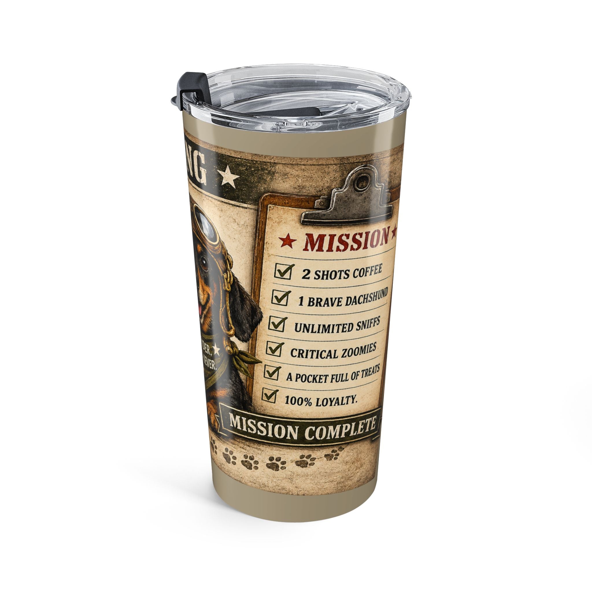 Dachshund Mission Tumbler — Cute Aviator