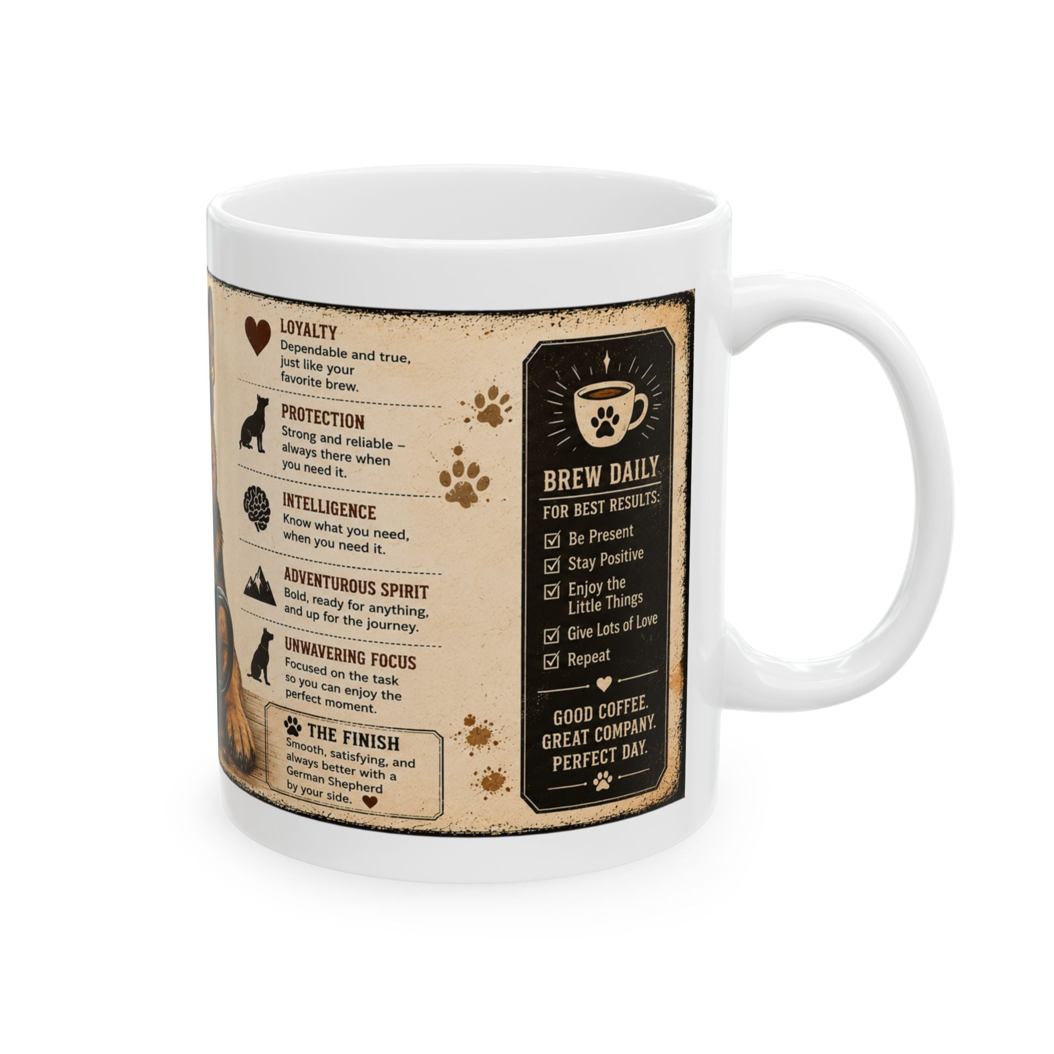 German Shepherd – 'Loyal, Strong, Focused' Dog Lover Gift (11oz/15oz)