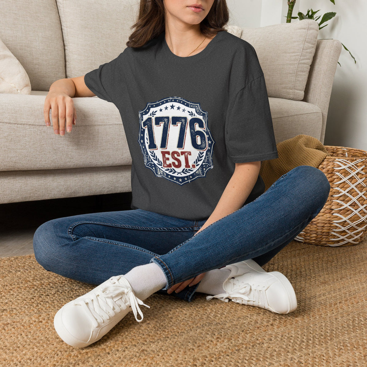 1776 Vintage Shield T-Shirt — Patriotic Independence Day Tee