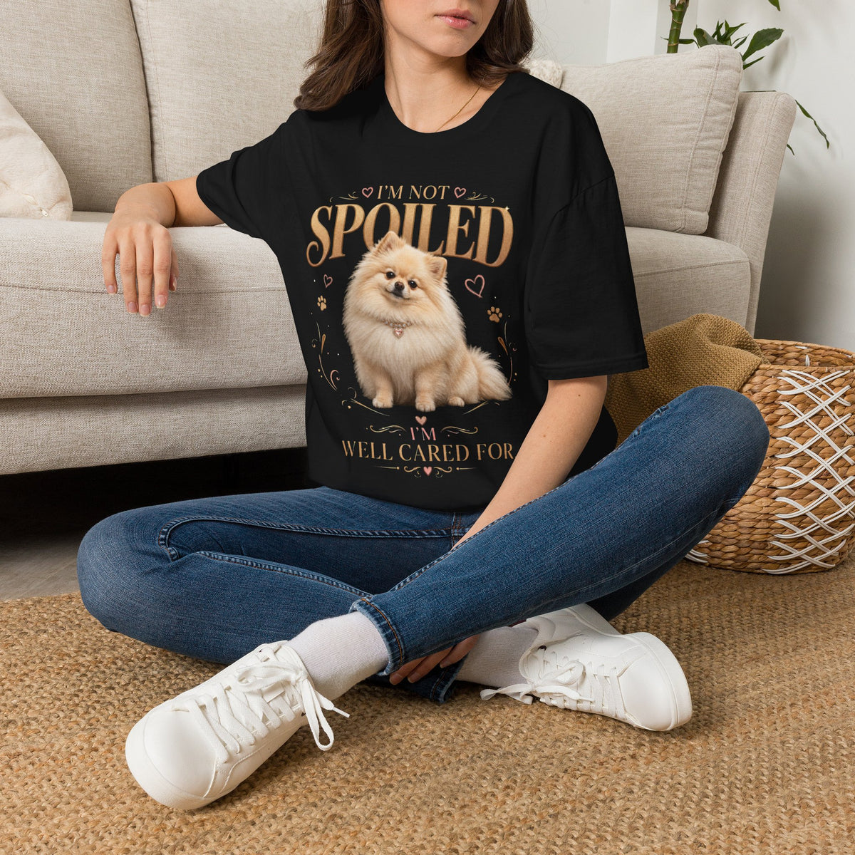 Pomeranian T-Shirt — "I'm Not Spoiled, I'm Well Cared For"