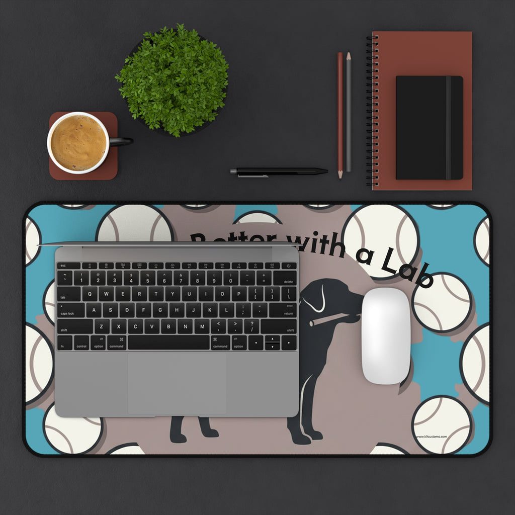 Lab Retriever Desk Mat — "Life is Better with a Lab" Mousepad