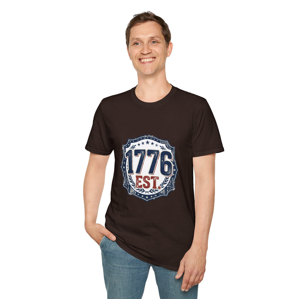 1776 Vintage Shield T-Shirt — Patriotic Independence Day Tee