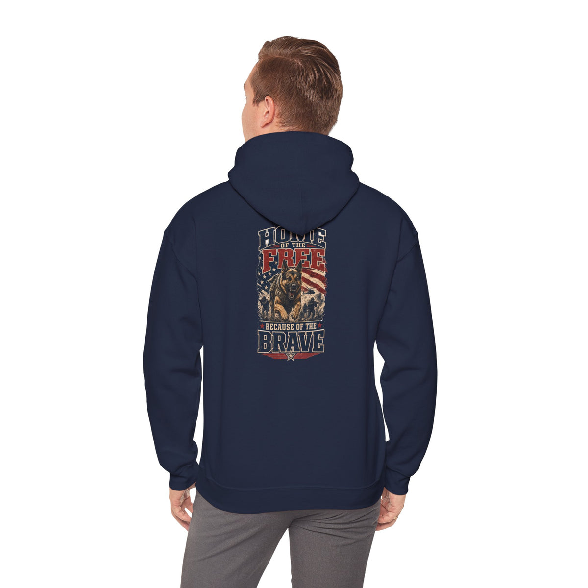 1776 Patriotic Hoodie — "Free Because of the Brave" Military Veteran Sweatshirt
