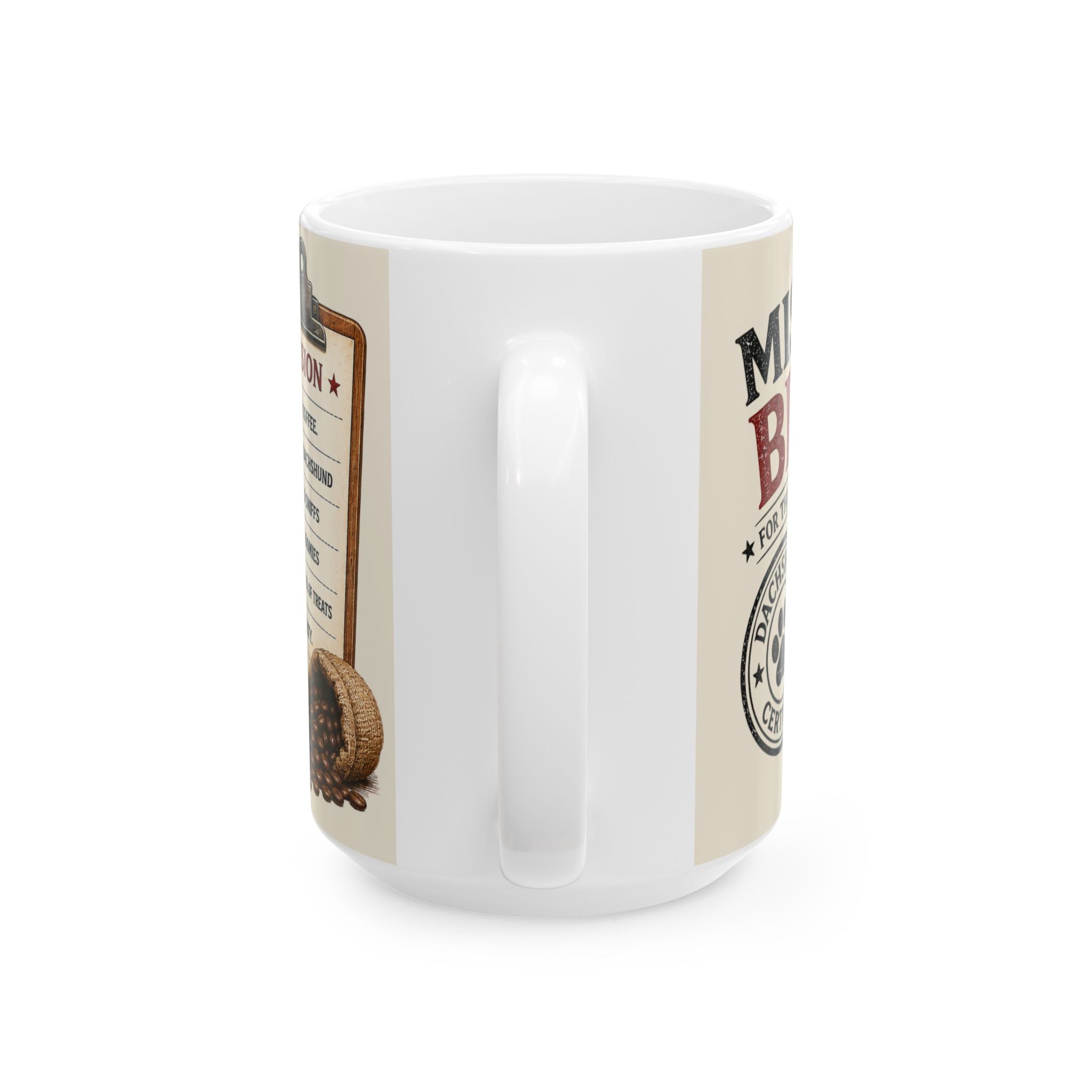 Dachshund Biker – 'Mission Brew' Coffee Cup